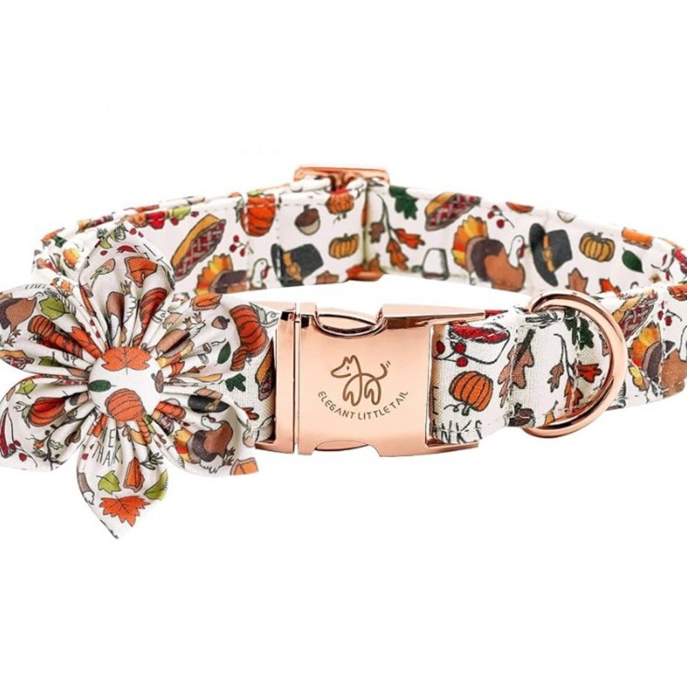 NEW Thanksgiving / Fall Decorative Dog Collar Size Large Very High Quality